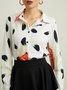 Chemisier Automne Élé Plume Motif Quotidien Regular Fit Manches Longues Regular Regular Col de Chemise pour Femme