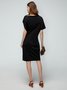 Robes Uni Automne Urbain Polyester Micro-élasticité Quotidien Regular Fit Manches courtes Autres pour Femme