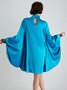Manchon de Lanterne Plain Col Roulé Mini Robe