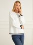 Pull Femmes Bloc de Couleur Hiver Urbain Acrylique Micro-Élasticité Ample Faire la navette H-ligne Régulier
