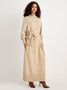 Robes Plain Hiver Élégant Naturel Poids lourd Micro-Élasticité Quotidien Ample Col Roulé pour Femmes