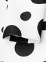 Pardessus Pois Polka Hiver Urbain Col Montant Poids lourd Aucune élasticité Manches Longues Mi-longue-Long x-ligne pour Femmes