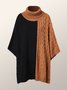 Pull Bloc de Couleur Hiver Urbain Acrylique Poids lourd Quotidien Ample Régulier H-ligne pour Femmes