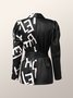 Blazer Text Letters Automne Urbain Micro-élasticité Regular Fit Manches longues Regular X-Line Regular pour Femme