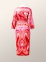 Robes Abstrait Automne Élégant Naturel Aucune élasticité Quotidien Droit Robe Chemise Col de Chemise pour Femmes