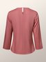 Tops Femmes Plain Simple Automne Polyester Micro-élasticité Quotidien Ample Manches Longues Régulier