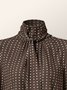 Blouse Femmes Pois Polka Automne Urbain Polyester Micro-Élasticité Ample Faire la navette Manches Longues Régulier