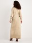 Robes Plain Hiver Élégant Naturel Poids lourd Micro-Élasticité Quotidien Ample Col Roulé pour Femmes