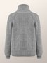 Pull Manteau Décontracté Plain Hiver Acrylique Naturel Micro-Élasticité Manches Longues Col Roulé H-ligne pour Femmes