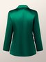 Femmes Plain Automne Urbain Polyester Naturel Coupe Régulière à Col Revers Régulier Régulier Taille Blazer