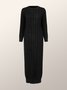 Robes Femmes Plain Hiver Élégant Acrylique Poids lourd Quotidien Long Col Rond Élasticité moyenne