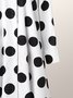 Robes Pois Automne Urbain Polyester Naturel Aucune élasticité Regular Fit Midi Trapèze pour Femme