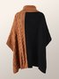 Pull Bloc de Couleur Hiver Urbain Acrylique Poids lourd Quotidien Ample Régulier H-ligne pour Femmes