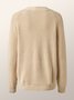 Pull Manteau Décontracté Plain Automne Col V Acrylique Naturel Ample Manches Longues Régulier pour Femmes