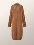 Pull Manteau Plain Hiver Urbain Acrylique Faire la navette Manches Longues Mi-longue-Long H-ligne Régulier pour Femmes