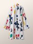 Robes Femme Bloc de Couleur Automne Urbain Polyester Micro-élasticité Jupe Manches longues Normal Autres