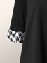 Robes Femme Pied-de-poule Automne Urbain Polyester Naturel Jupe Manches longues A-ligne Autres