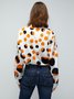 Tops Pois Polka Automne Urbain Col V Quotidien Pull-over Régulier Droit Régulier pour Femmes