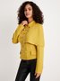 Autre Manteau Plain Automne Urbain Boutonné Naturel Micro-élasticité Coupe Régulière Manches Longues Col de Chemise pour Femmes
