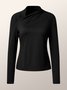 T-Chemise Plain Hiver Urbain Polyester Quotidien Asymétrique Manches Longues Régulier H-ligne pour Femmes