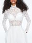 Hauts Femme Plaine Automne Elé Fermeture Éclair Quotidien Manches Longues Régulier H-Line Demi Col Roulé