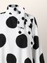 Robes Femme Pois Automne Élé Polyester Lâche Manches Longues H-Line Autres Autres