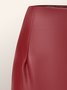 Jupe Plain Automne Urbain PU Zip Jupe Fente H-ligne Régulier pour Femmes