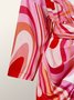 Robes Abstrait Automne Élégant Naturel Aucune élasticité Quotidien Droit Robe Chemise Col de Chemise pour Femmes
