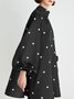 Robes Femmes Pois Polka Automne Élégant Polyester Non Élasticité Quotidien Ample Col Rond Régulier