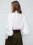 Blouse Plain Automne Urbain Polyester Manchon de Lanterne Faire la navette Manches Longues Régulier Régulier pour Femmes
