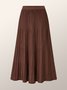 Jupe Plain Hiver Élégant Plissé Acrylique Taille Haute Coupe Régulière A-ligne Régulier pour Femmes