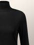 Tops Femmes Plain Simple Automne Polyester Quotidien Manches Longues Col Roulé Régulier S-Ligne