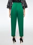 Mode Pantalons Femmes Plain Automne Urbain Satin Zip Aucune élasticité Quotidien Corsaire Régulier