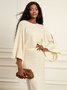 Pull Plain Automne Élégant Acrylique Poids lourd Quotidien Ample Régulier Droit pour Femmes