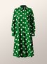 Robes Polka Dots Autumn Urban Polyester Regular Fit Button Regular Shirt Dress Col de chemise pour femme
