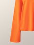 Pull Plain Hiver Simple Acrylique Quotidien Manches Longues Col Roulé Régulier H-ligne pour Femmes