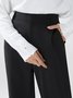 Mode Pantalons Plain Simple Automne Taille Haute Micro-élasticité Coupe Régulière Faire la navette Long Droit pour Femmes