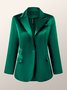 Femmes Plain Automne Urbain Polyester Naturel Coupe Régulière à Col Revers Régulier Régulier Taille Blazer