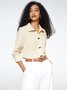 Blouse Plain Hiver Urbain Polyester Quotidien Ample Manches Longues Régulier H-ligne pour Femmes