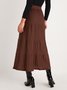 Jupe Plain Hiver Élégant Plissé Acrylique Taille Haute Coupe Régulière A-ligne Régulier pour Femmes