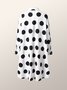 Robes Pois Automne Urbain Polyester Naturel Aucune élasticité Regular Fit Midi Trapèze pour Femme