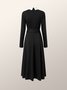 Femmes Bloc de Couleur Automne Élégant Micro-élasticité Coupe Régulière Mi-longue Manches Longues Régulier Régulier Taille Robes