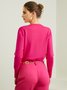 Pull Couleur unie Simple Automne Acrylique Quotidien Manches longues Normal Ligne en H Normal pour Femme