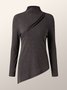 Tops Plain Simple Automne Quotidien Serré 1 * Top Manches Longues Régulier Régulier pour Femmes