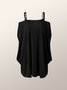 Hauts Plaine Automne Urbain Polyester Sans élasticité Quotidien Mancherons Epaule Dénudée H-Line pour Femme