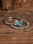 Bague Femmes Rétro Bloc de Couleur Toutes Les Saisons Avec Faux Diamant Vacances Avec Faux Diamant Avec Faux Diamant Meilleure vente Ensemble d'anneaux