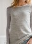 Tops Femmes Décontracté Plain Printemps Poids Moyen Quotidien de Grande Taille Manches Longues Ample Régulier
