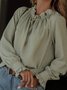 Tops Femmes Élégant Plain Toutes Les Saisons Polyester Col Montant Travail Manches Longues Ample Régulier