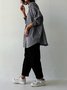 Blouse Femmes Décontracté Carreaux / Plaid Printemps Coton Col de Chemise Micro-élasticité Quotidien de Grande Taille Manches Longues