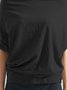 Tops Femmes Décontracté Été Jersey Décontracté Manches Courtes Ample Col Roulé Régulier